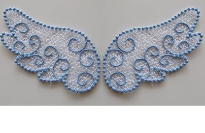 FSL, Free standing angel wings embroidery designs 4x4 Used with water
