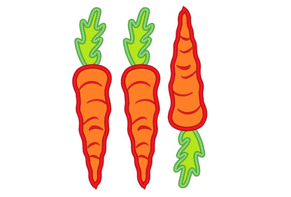 Three Carrots and Single Carrot Set Applique