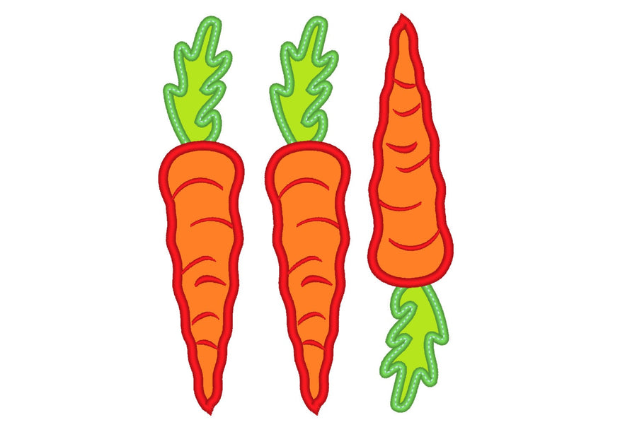 Three Carrots and Single Carrot Set Applique