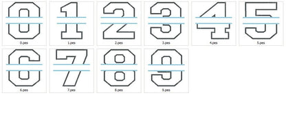 Split Athletic Collegiate Number Applique