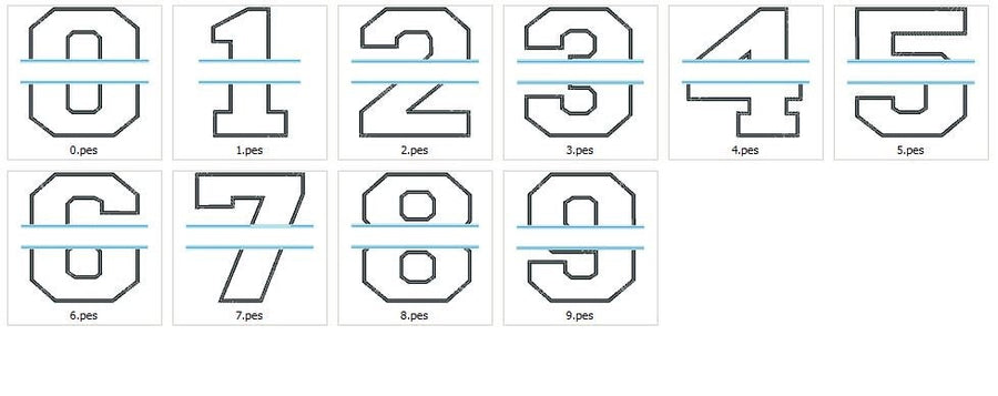 Split Athletic Collegiate Number Applique