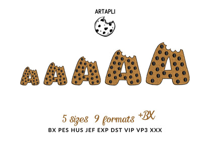 Bitten Cookie Font Fill Stitch