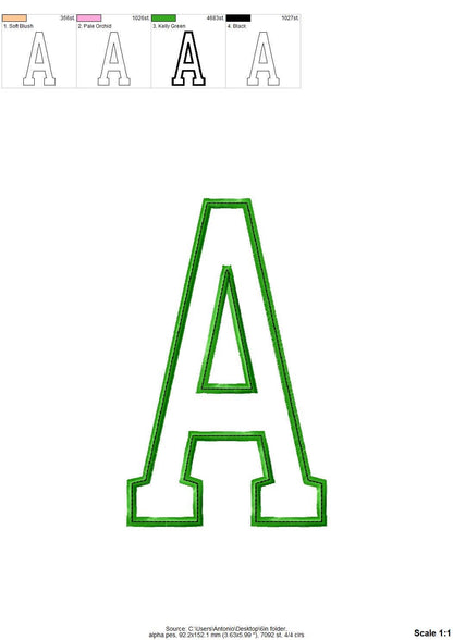 Big Sizes Sororities Greek Font Applique