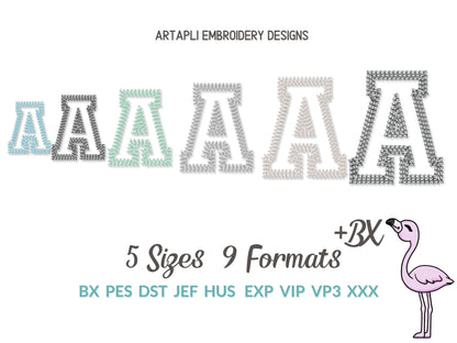 Wide Chain Stitch Outline Varsity Sport Font