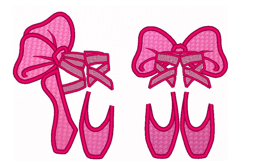 Ballerina Shoes Applique Set of 2