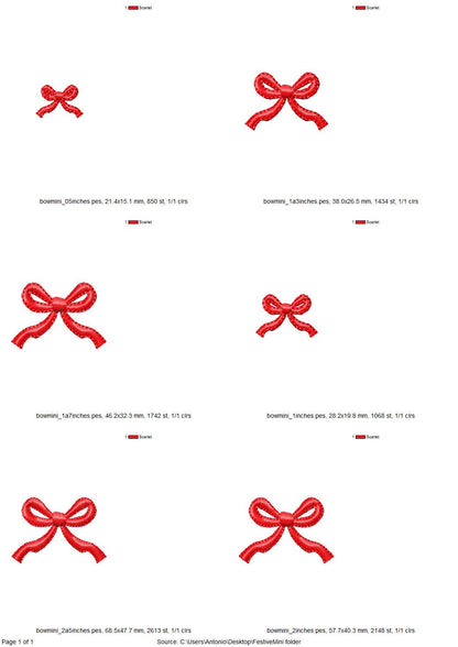 Mini Bow Satin Stitch