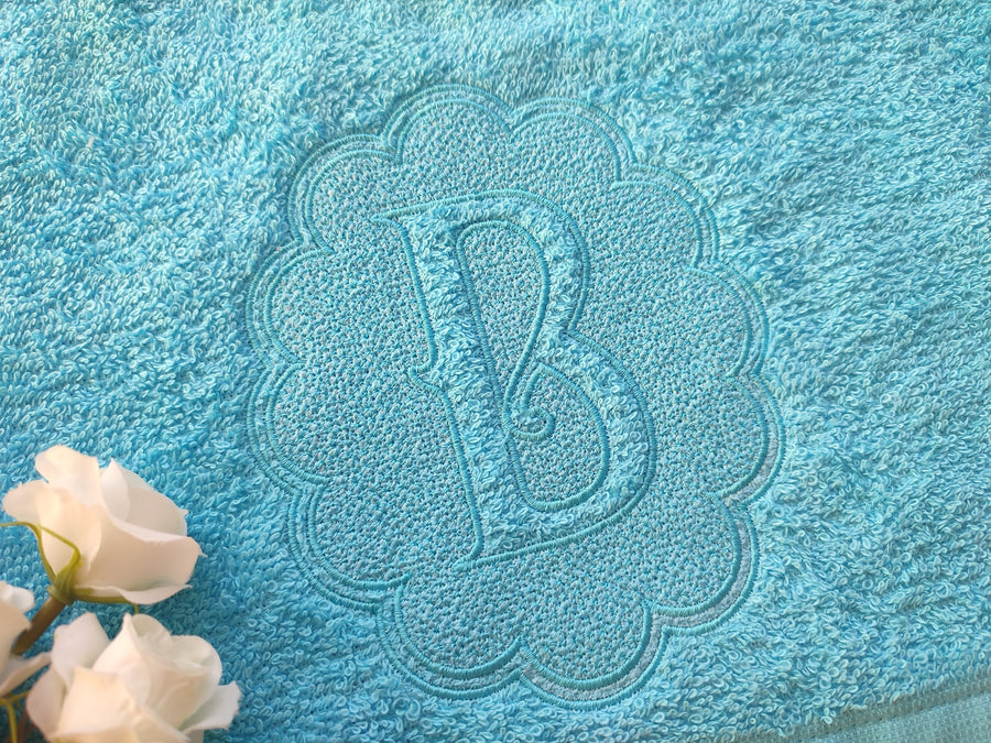 Old Fashioned Scalloped Embossed Monogram