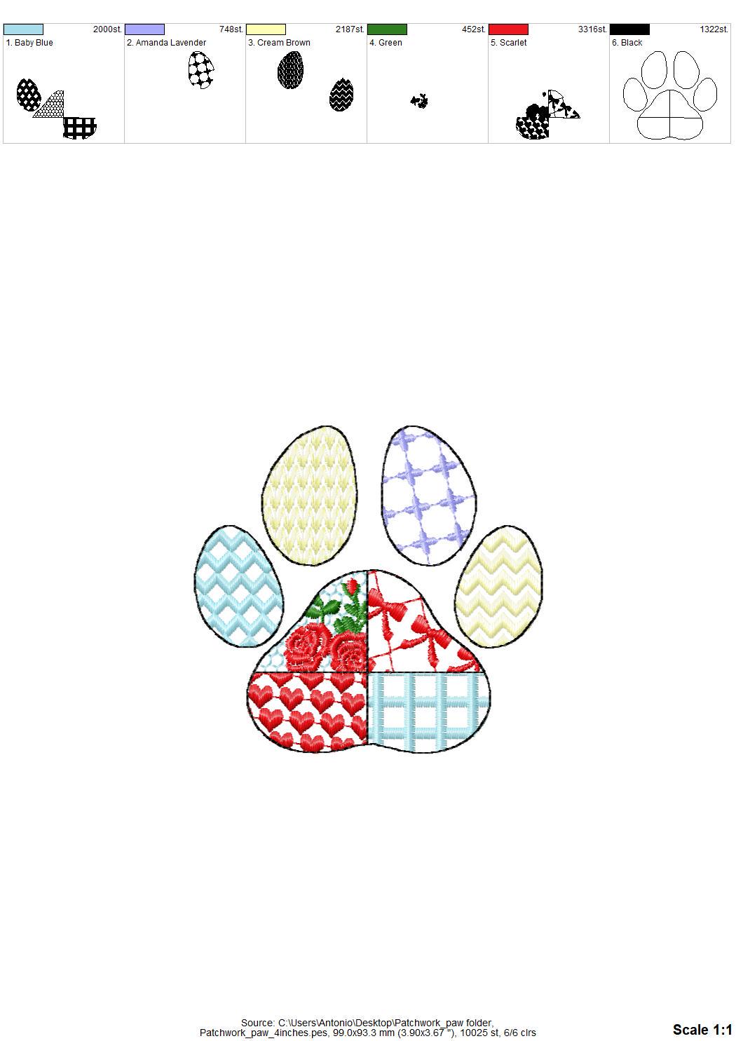 Patchwork Patterned Paw