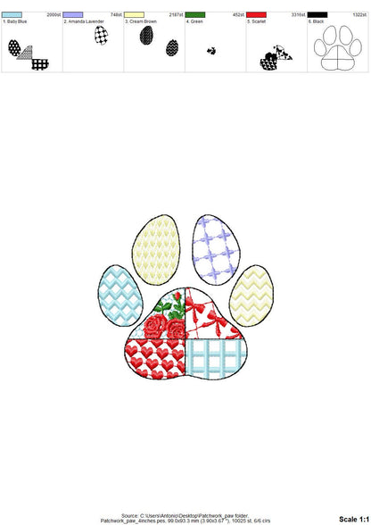 Patchwork Patterned Paw