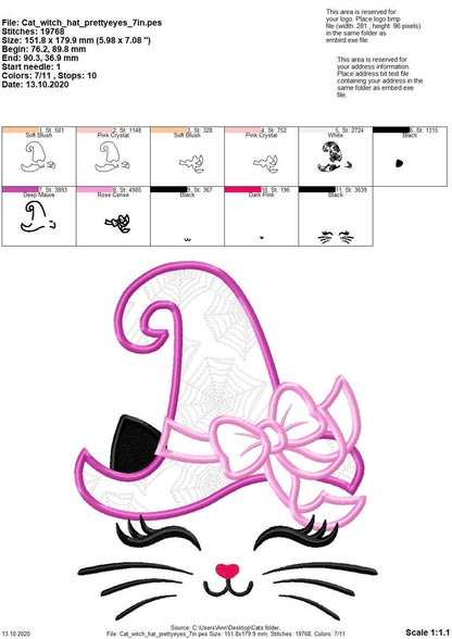 Spiderweb Witch Hat Kitty Cat