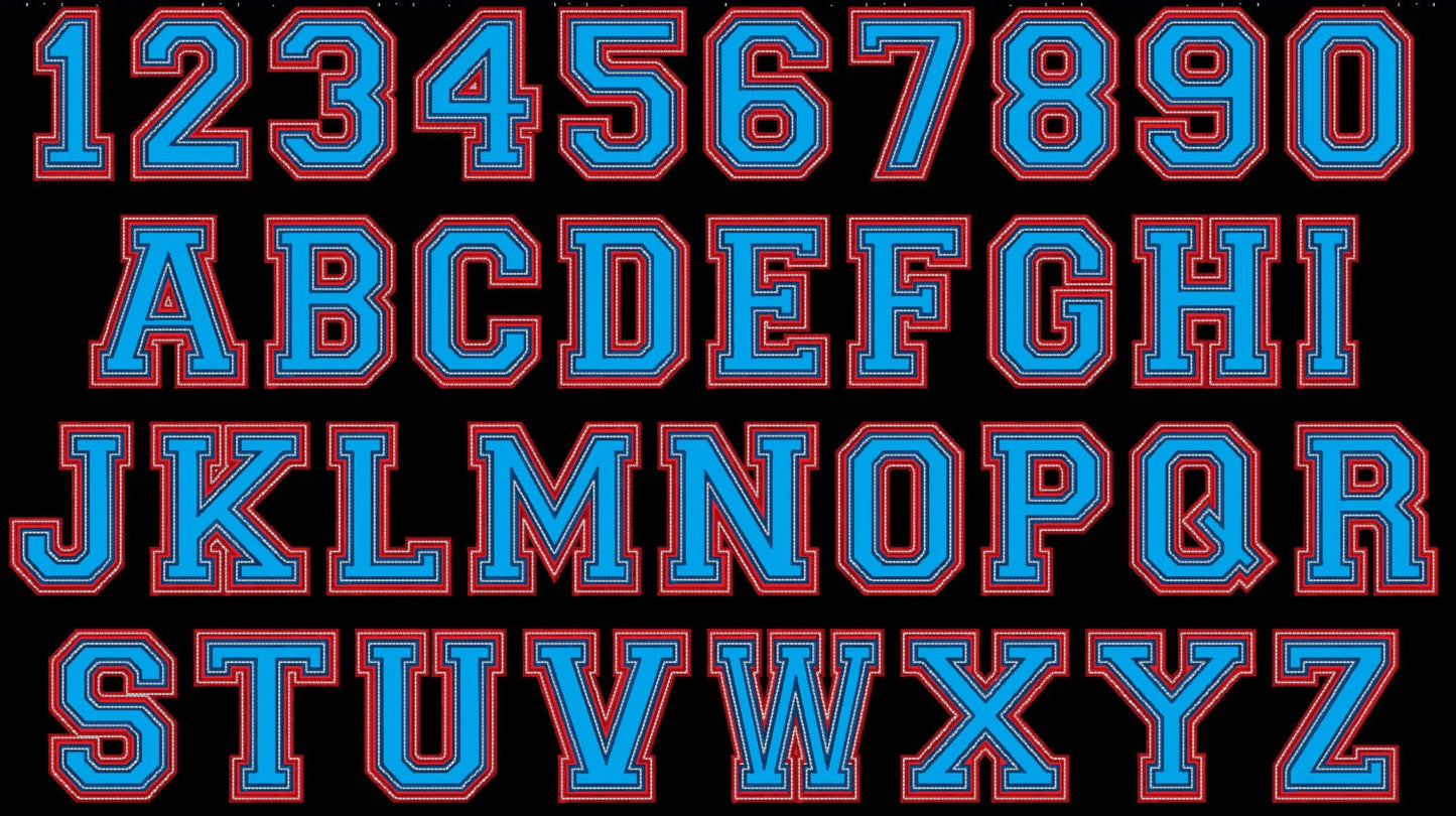 Double Applique Athletic Sport Font