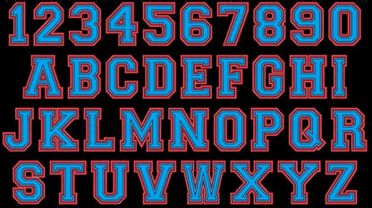 Double Applique Athletic Sport Font