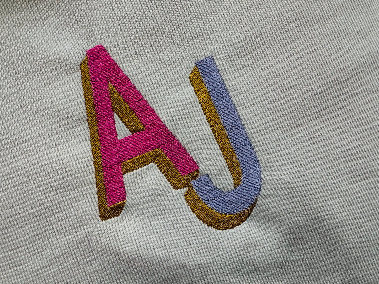 Block Type Narrow Shadow Font Fill Stitch