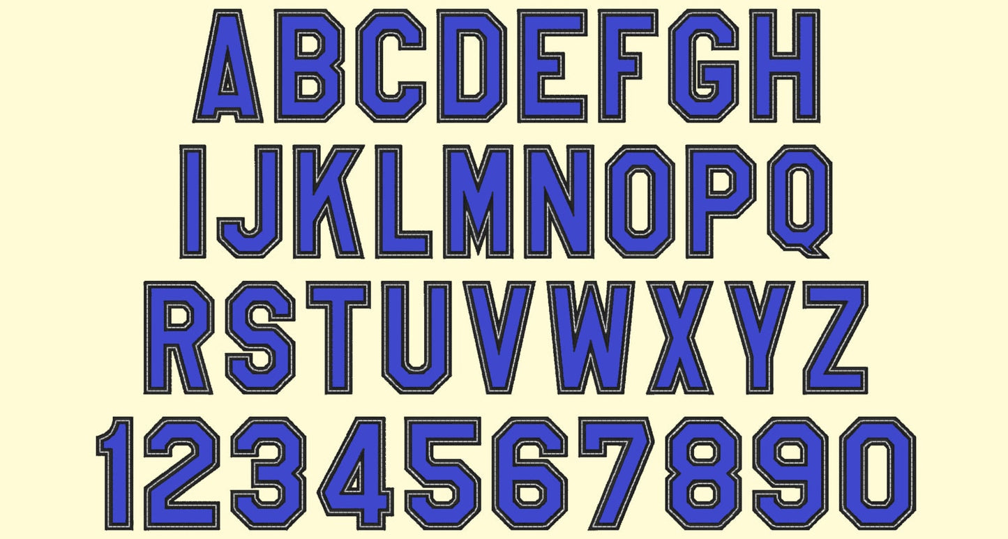 Block High School Team Players Font Applique