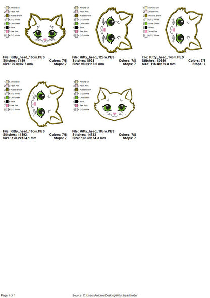 Little Kitty Cat Face Applique