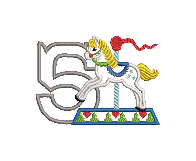 Carousel Rearing Horse Birthday Numbers