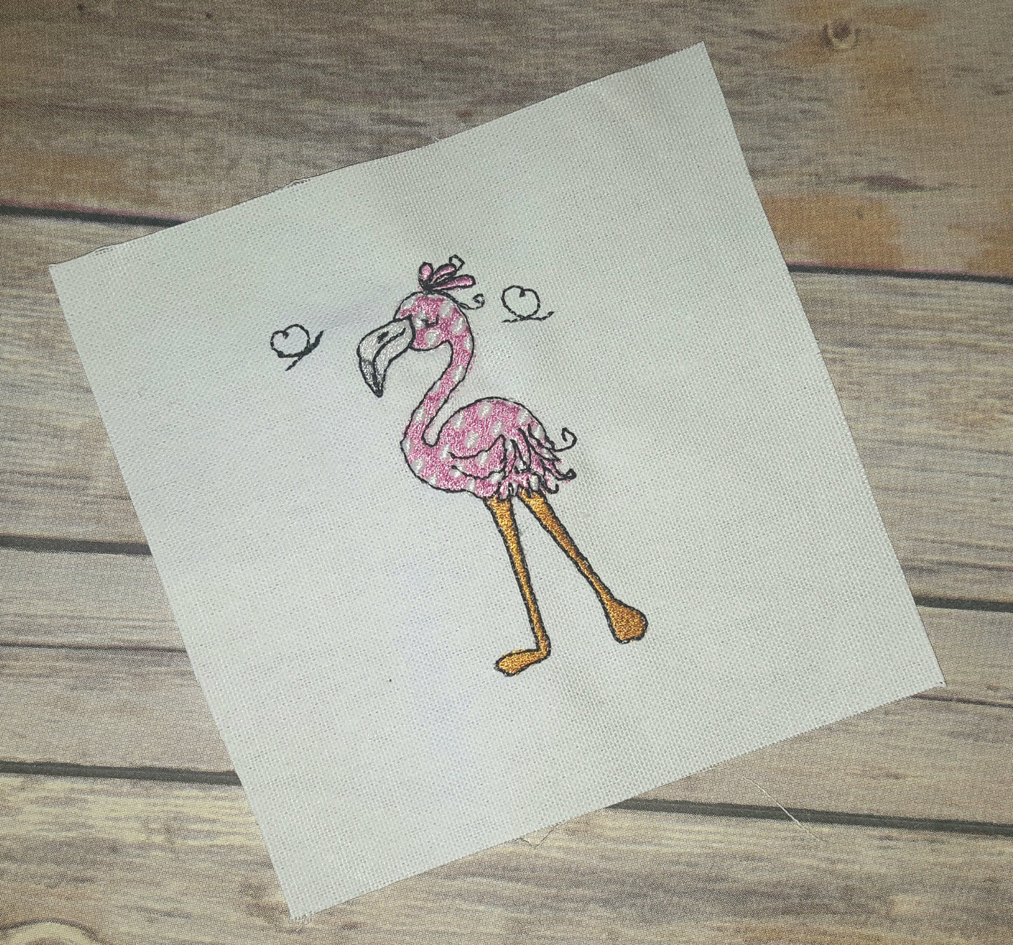 Polka Dot Patterned Flamingo