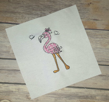 Polka Dot Patterned Flamingo