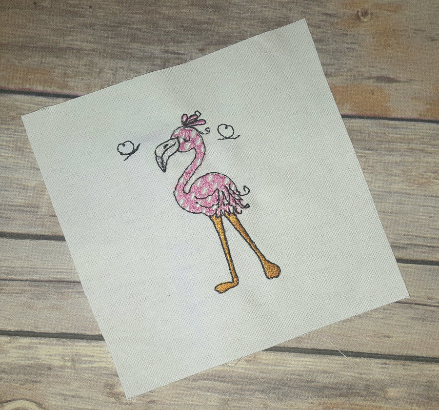 Polka Dot Patterned Flamingo