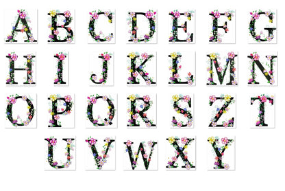 Floral Garden Flag Monogram Font