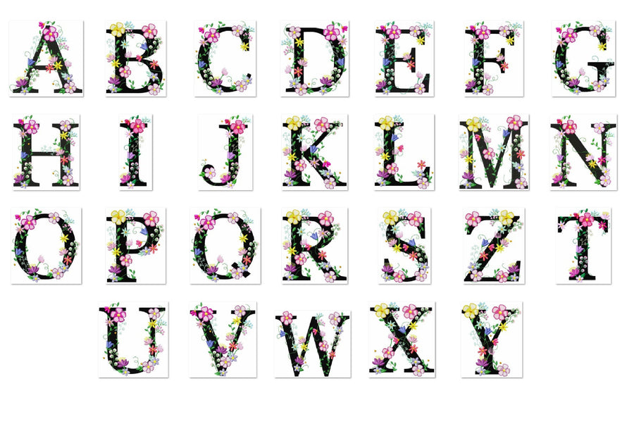 Floral Garden Flag Monogram Font