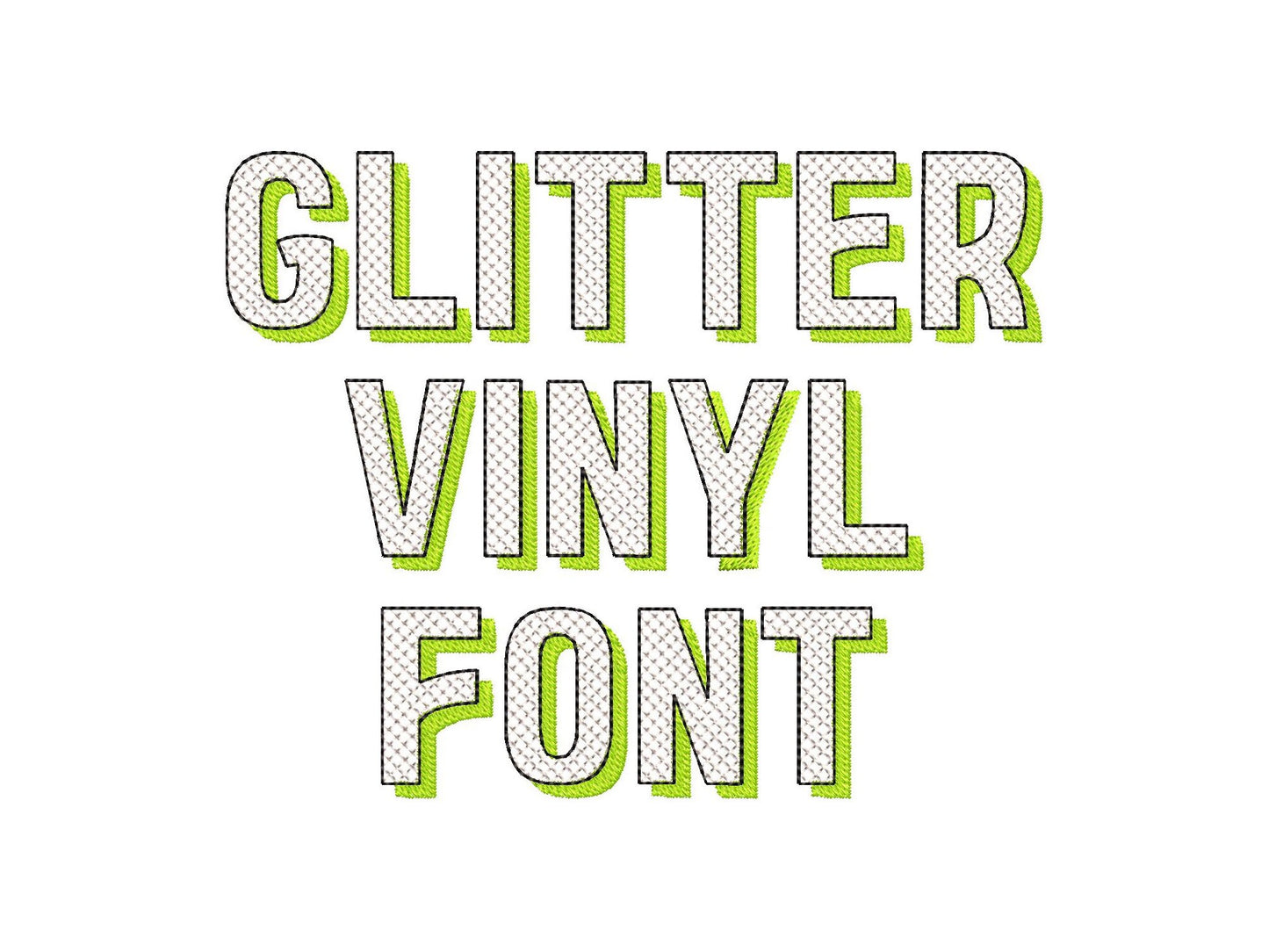 Block Glitter HTV Vinyl Shadow Font