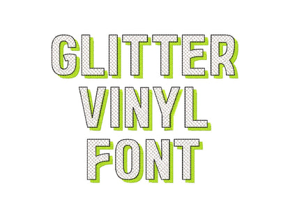 Block Glitter HTV Vinyl Shadow Font