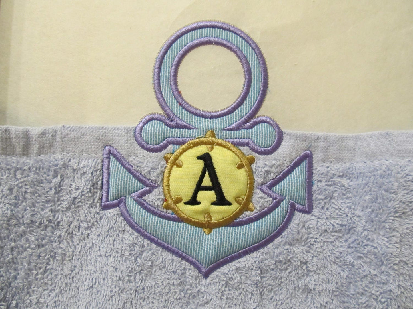 Nautical Anchor Monogram Towel Topper