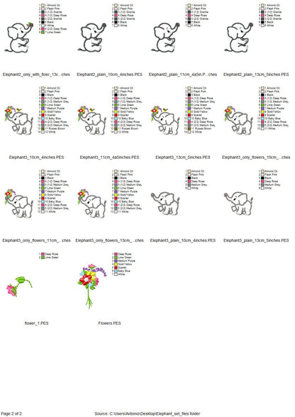 Cute Little Elephant Applique Set