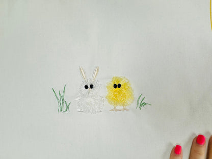 Fringed Easter Bunny and Chick Friends