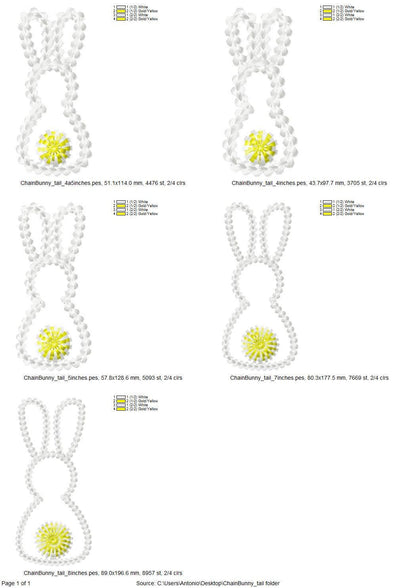 Hand Stitch Effect Easter Bunny Outline