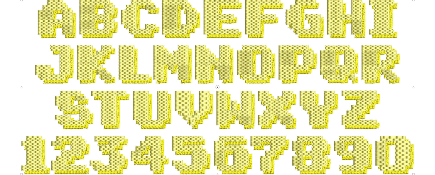 Pixel Miner Bricks Block Type Shadow Font