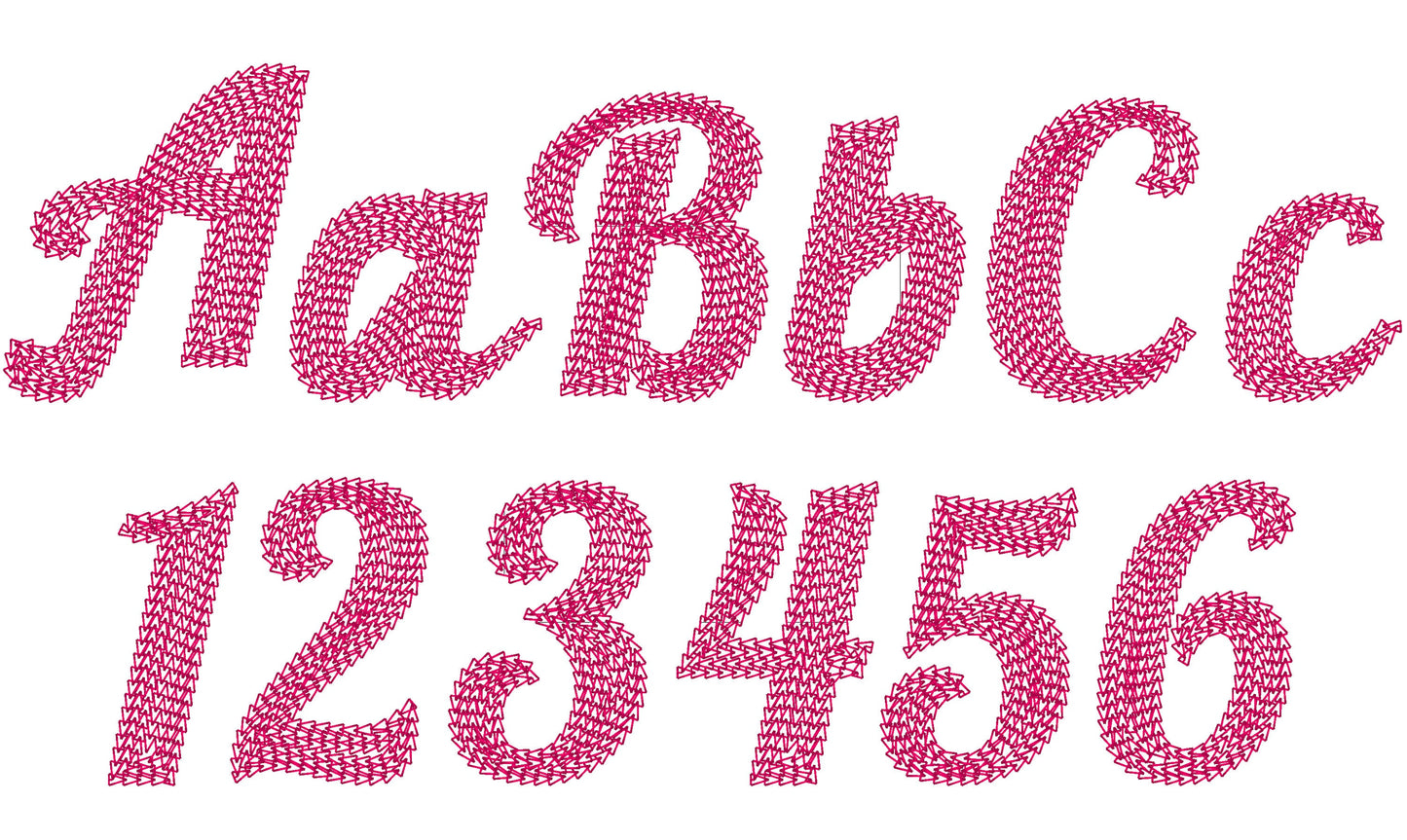 Wide Hand Stitch Effect Font
