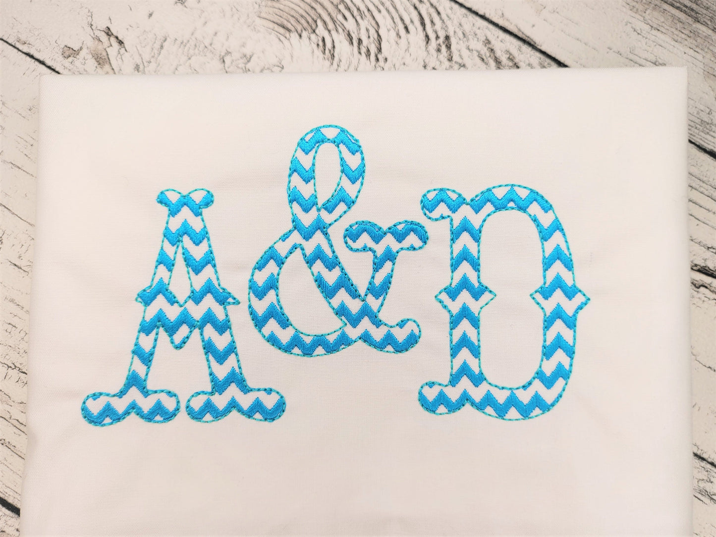 Chevron RIC RAC Western Font light sketch outline machine embroidery