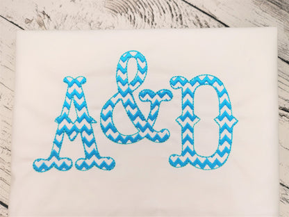 Chevron RIC RAC Western Font light sketch outline machine embroidery