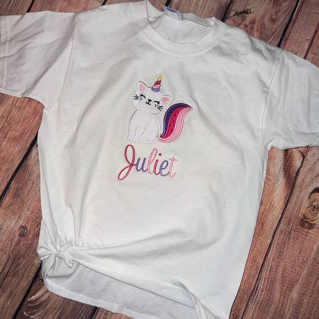 Caticorn Unicorn Kitty Cat Applique