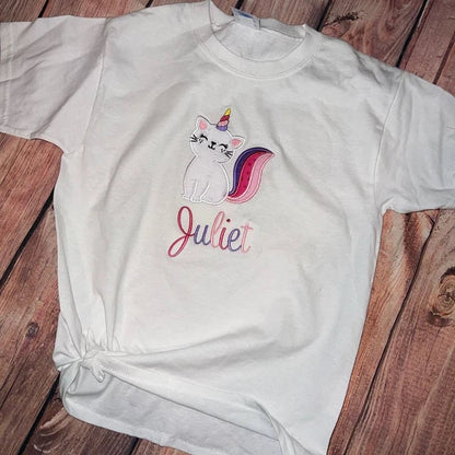 Caticorn Unicorn Kitty Cat Applique