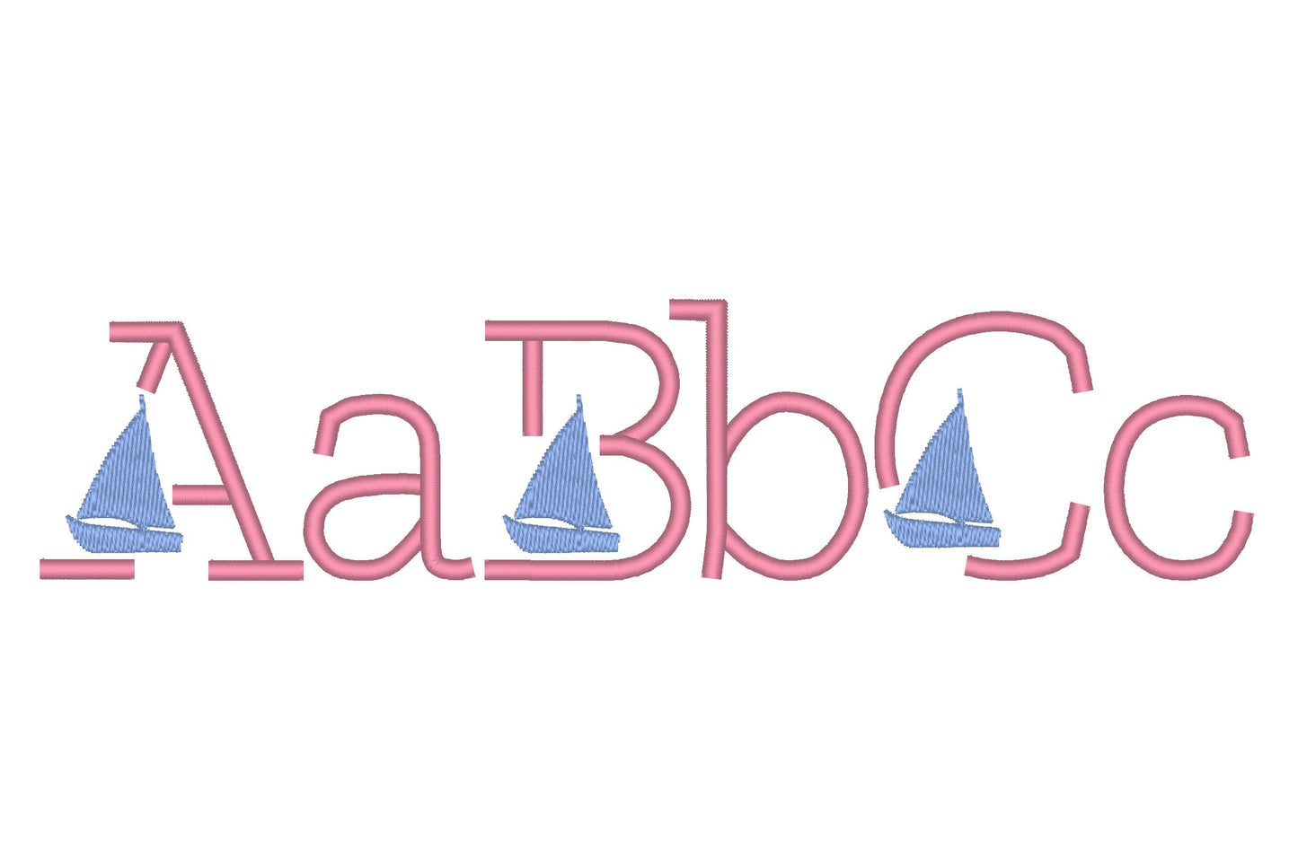 Satin Stitch Mini Boat Font