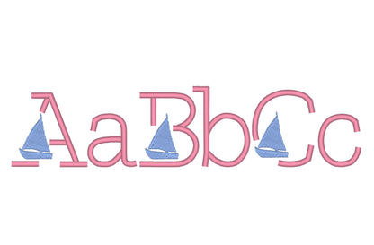 Satin Stitch Mini Boat Font