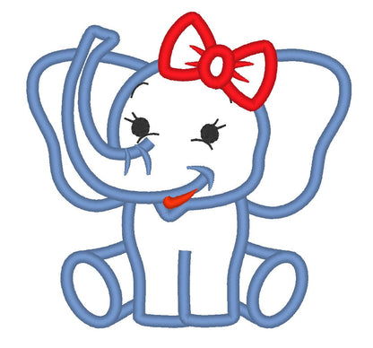 Little Elephant Girl Applique