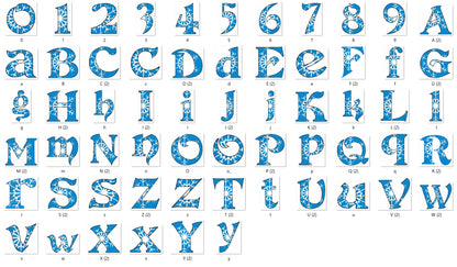 Embossed Snowflake Frozen Font