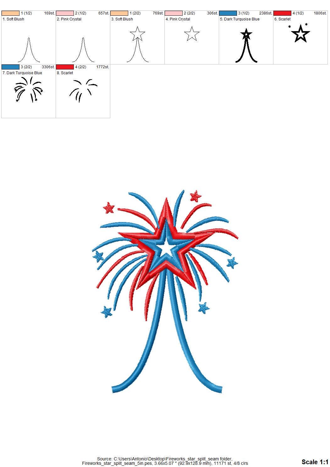 Fireworks Star Split Side Seam