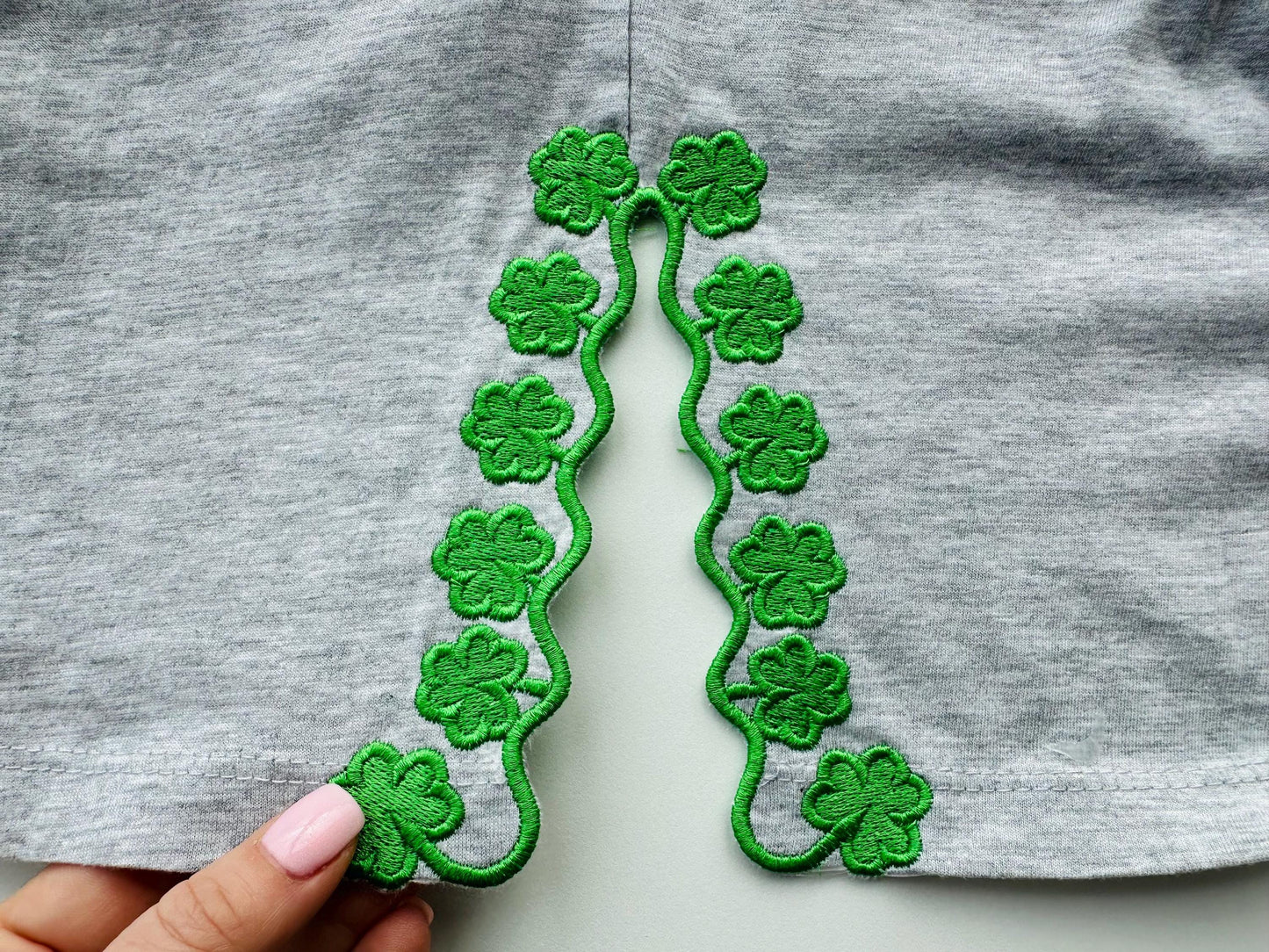 Shamrock Clover Scalloped Split Side Seam