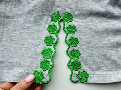 Shamrock Clover Scalloped Split Side Seam