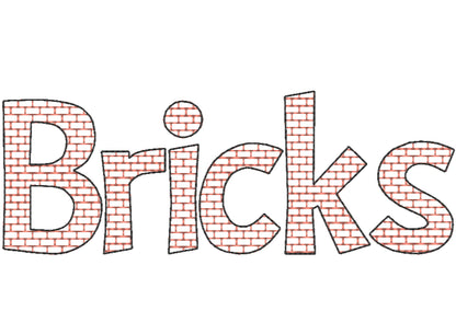 Building Bricks Patterned Font