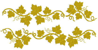Grape Ivy Leaf Branch Set Applique and Fill