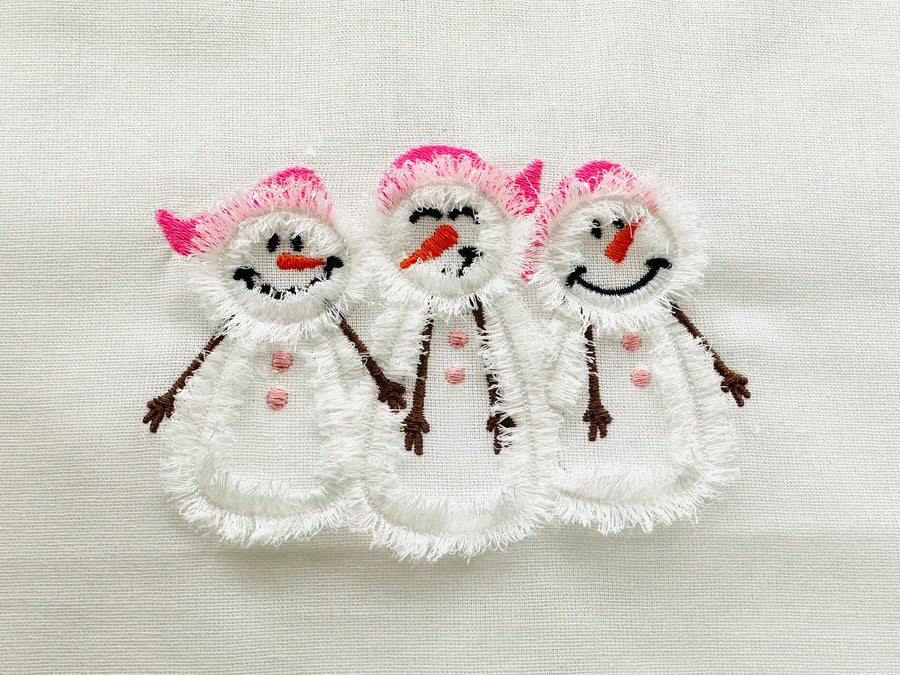 Fringed Cute Snowman Trio
