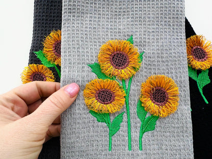 Three Fringed Sunflower Stems