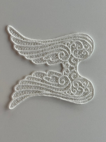 Monogram A-Z Name Angel Wings FSL with Bow Hanger Full Set Freestanding