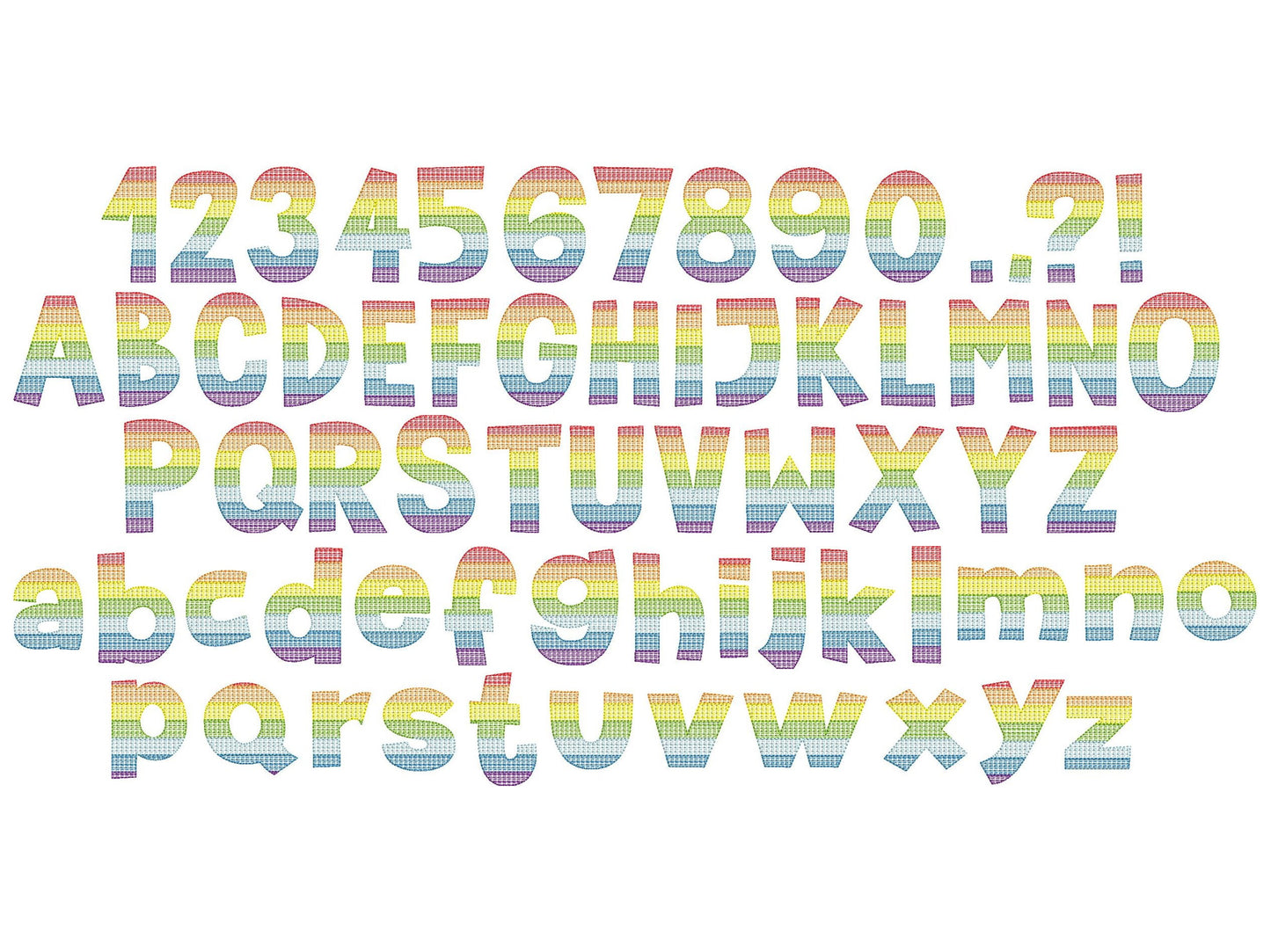 Rainbow Quick Sketch Fill Font
